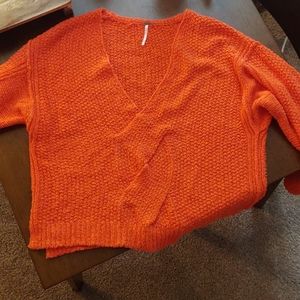 Free People orange knit sweater